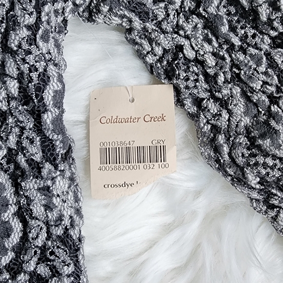 NWT  BLACK AND WHITE LACE V NECK SWEATER BY COLDWATER CREEK ~ SIZE XS/4 - Picture 6 of 9